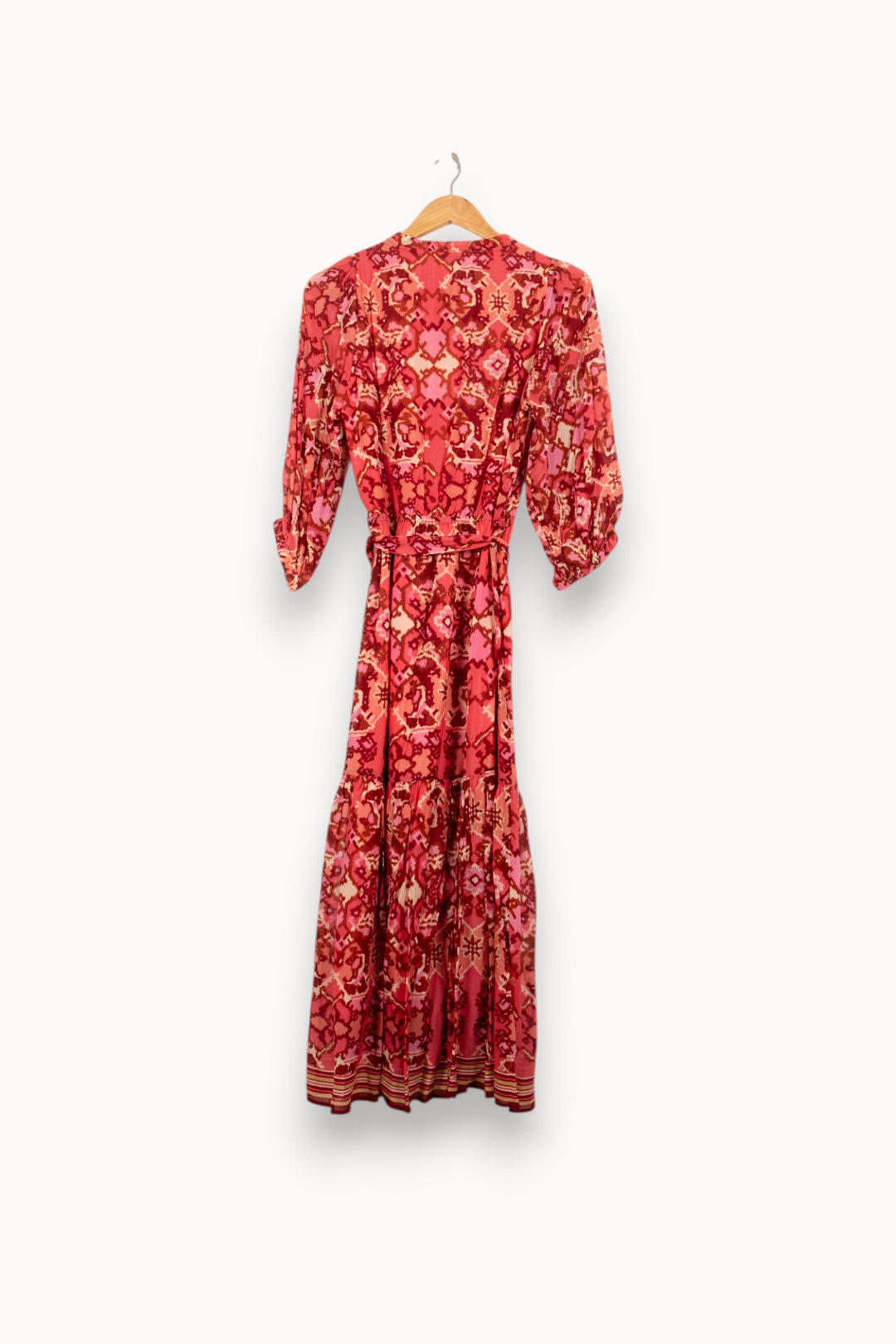 Robe Longue Rouge et Beige - Taille XS/34