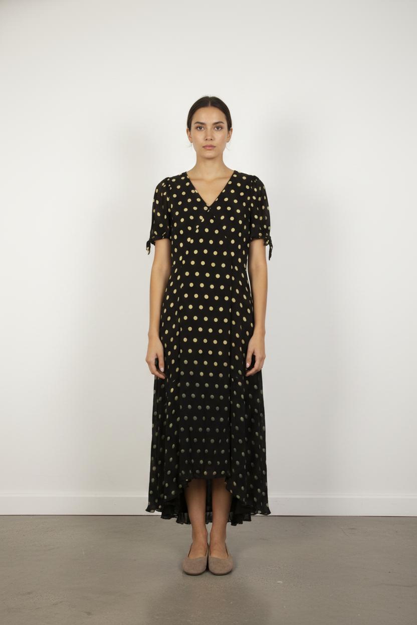 Robe Longue Noire et Jaune - Taille S/36