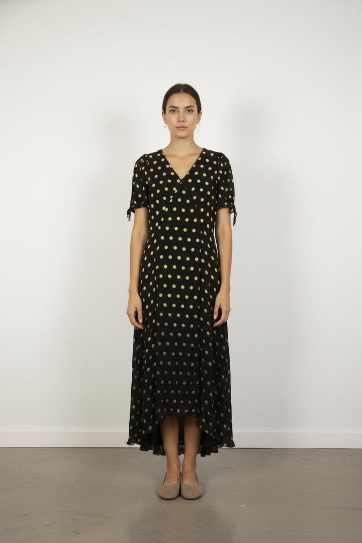 Robe Longue Noire et Jaune - Taille S/36