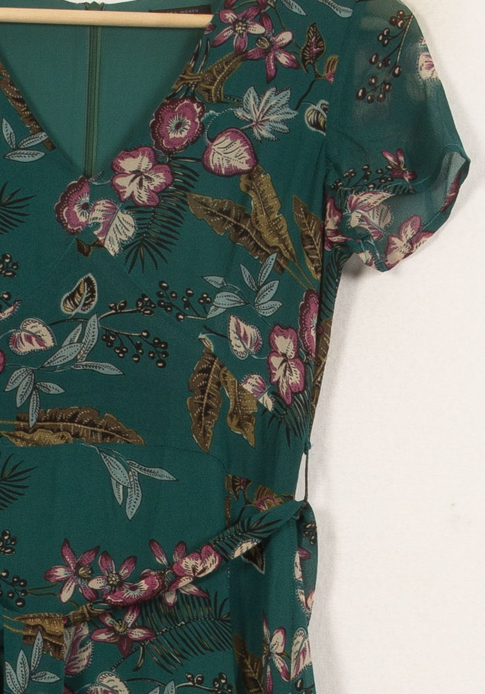 Robe Longue Verte à Fleurs - Taille XS/34 de la marque IKKS | PARAD59090 - Vendu par Paradigme - Image 3