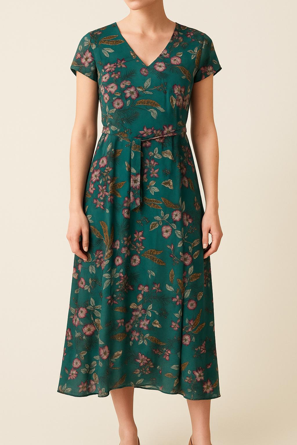 Robe Longue Verte à Fleurs - Taille XS/34 de la marque IKKS | PARAD59090 - Vendu par Paradigme - Image 1