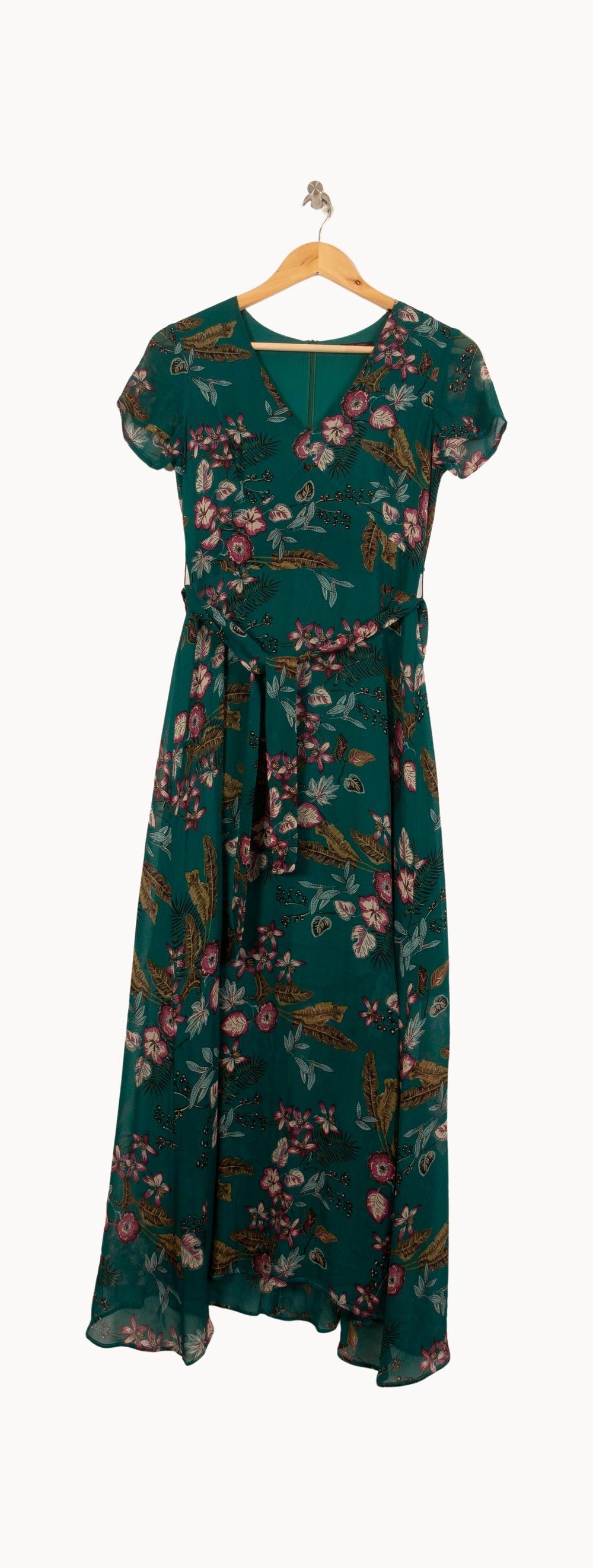 Robe Longue Verte à Fleurs - Taille XS/34 de la marque IKKS | PARAD59090 - Vendu par Paradigme - Image 2
