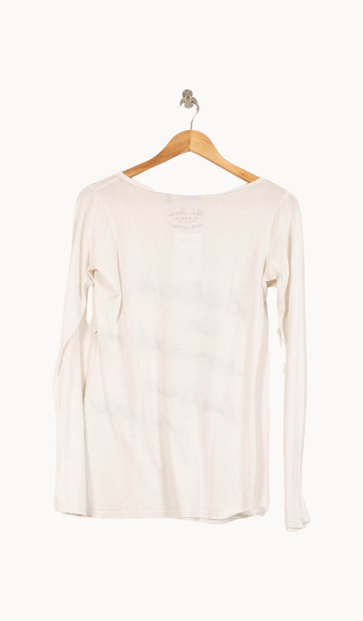 Tee-shirt Manches Longues Blanc - Taille L/40 de la marque IKKS | PARAD59093 - Vendu par Paradigme - Image 4