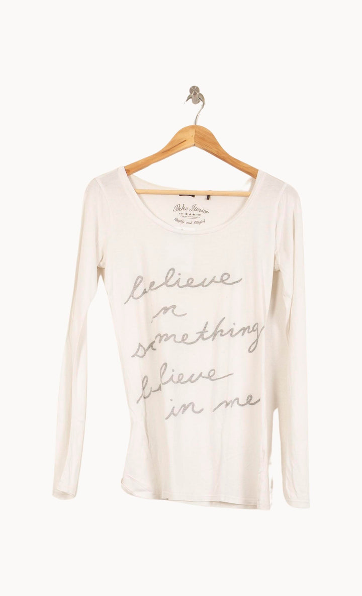 Tee-shirt Manches Longues Blanc - Taille L/40 de la marque IKKS | PARAD59093 - Vendu par Paradigme - Image 2