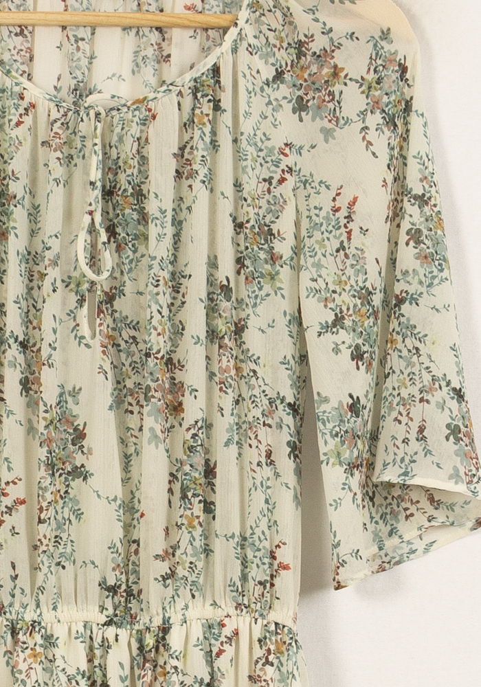 Robe Longue Écrue et Verte - Taille M/38 de la marque IKKS | PARAD59094 - Vendu par Paradigme - Image 3