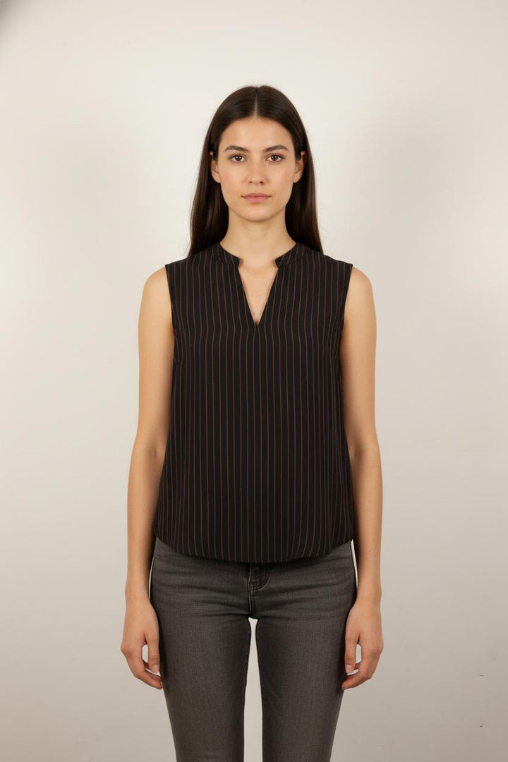 Blouse Noire et Orange - Taille S/36