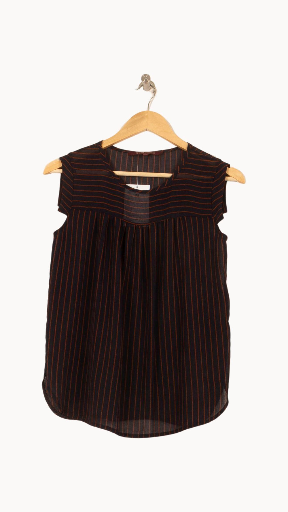 Blouse Noire et Orange - Taille S/36 de la marque La Fée Maraboutée | PARAD59096 - Vendu par Paradigme - Image 2