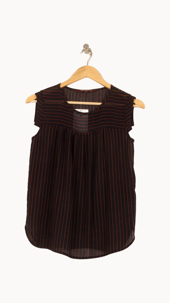 Blouse Noire et Orange - Taille S/36 de la marque La Fée Maraboutée | PARAD59096 - Vendu par Paradigme - Image 2