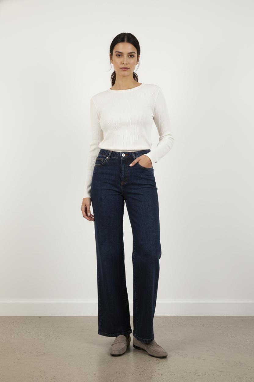 Jean Évasé Bleu - Taille M/38