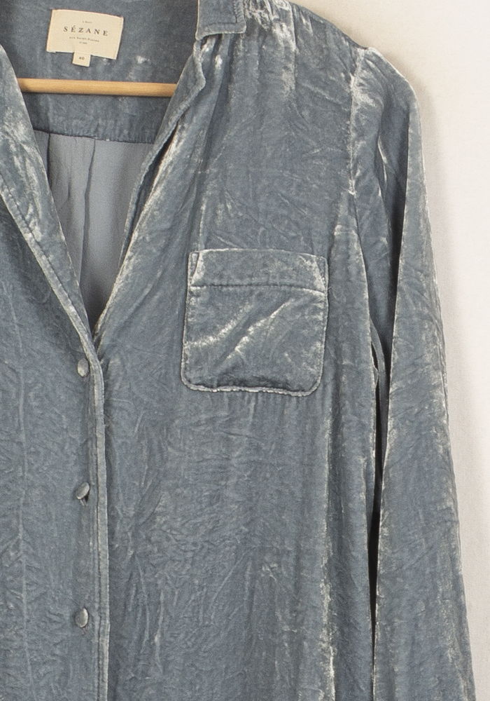 Chemise Bleue - Taille L/40 de la marque Sézane | PARAD59103 - Vendu par Paradigme - Image 3