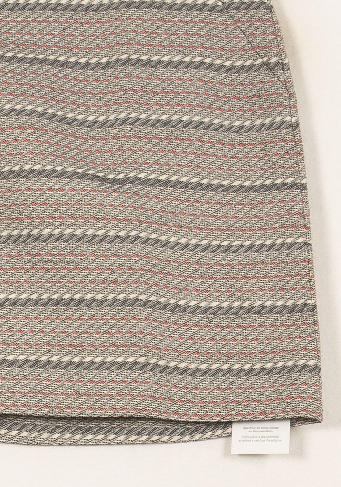 Jupe Courte Grise et Rose - Taille L/40 de la marque Caroll | PARAD59114 - Vendu par Paradigme - Image 3
