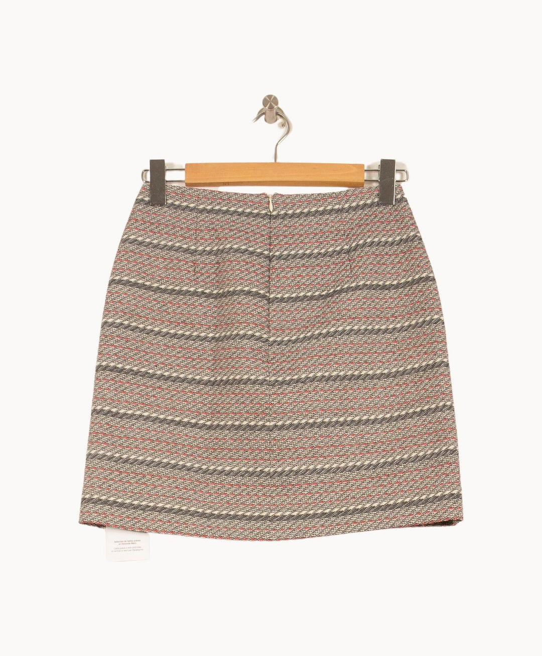 Jupe Courte Grise et Rouge - Taille XL/42 de la marque Caroll | PARAD59119 - Vendu par Paradigme - Image 4