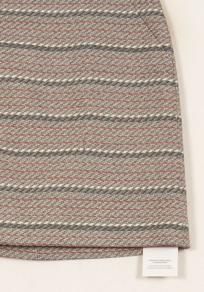 Jupe Courte Grise et Rouge - Taille XL/42 de la marque Caroll | PARAD59119 - Vendu par Paradigme - Image 3