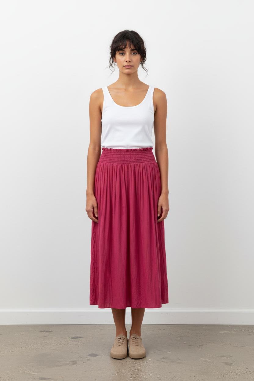 Jupe Midi Bordeaux - Taille M/38