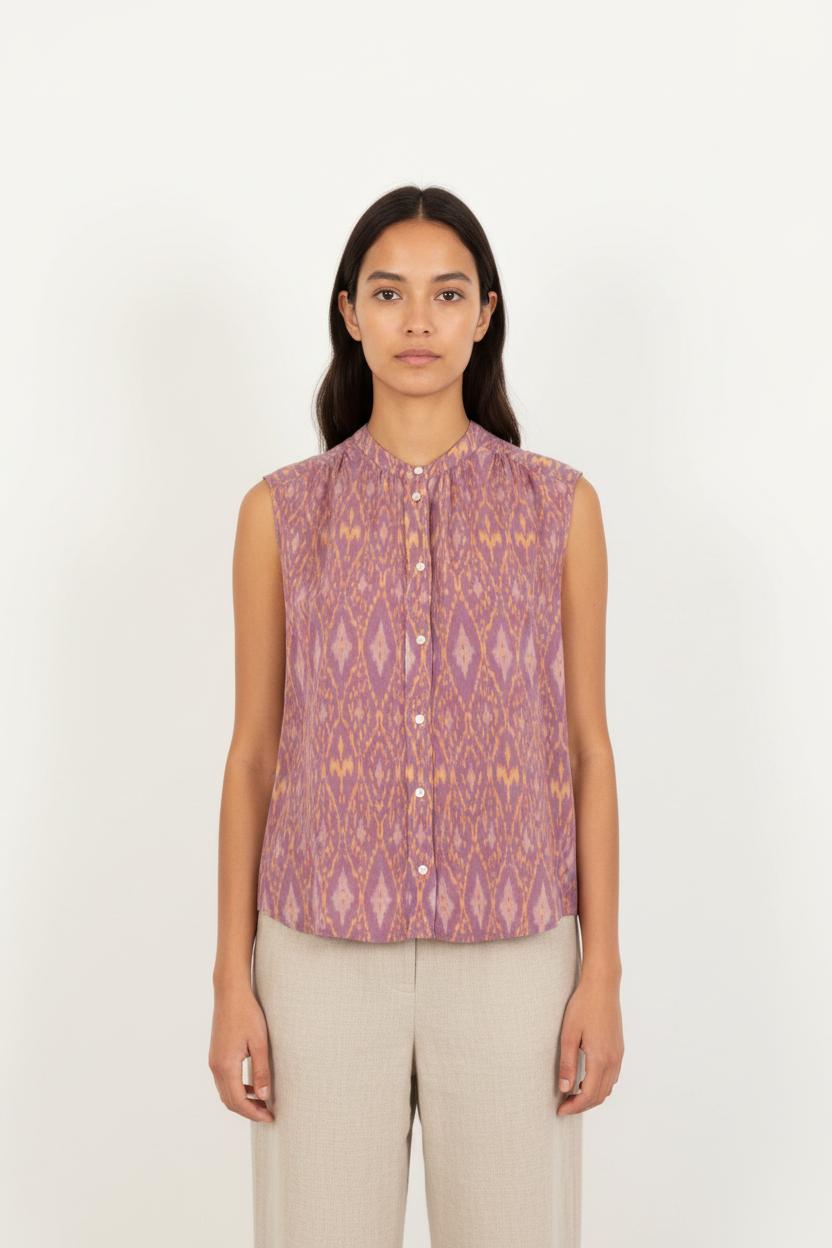 Blouse Violette et Jaune - Taille S/36
