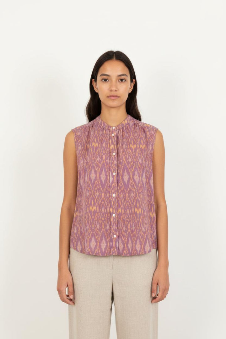 Blouse Violette et Jaune - Taille S/36
