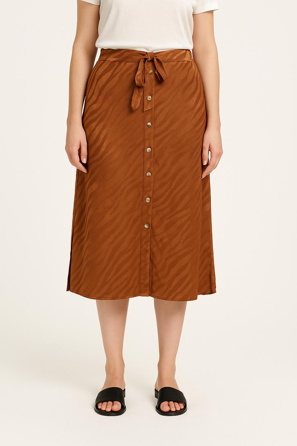 Jupe Boutonnée Marron - Taille XL/42 de la marque Karl Marc John | PARAD59141 - Vendu par Paradigme - Image 1