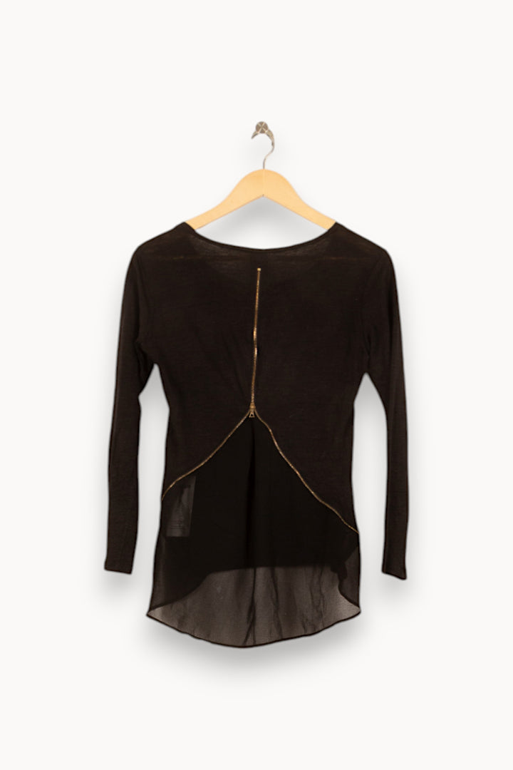 Pull Noir - Taille S/36 de la marque Sandro | PARAD59144 - Vendu par Paradigme - Image 4