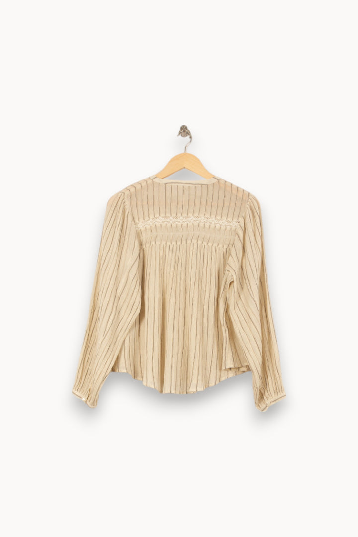 Blouse Plissée Beige - Taille S/36 de la marque Louise Misha | PARAD59145 - Vendu par Paradigme - Image 4
