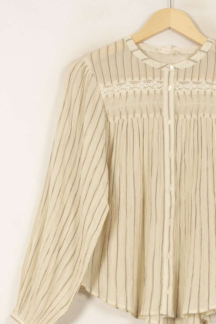 Blouse Plissée Beige - Taille S/36 de la marque Louise Misha | PARAD59145 - Vendu par Paradigme - Image 3