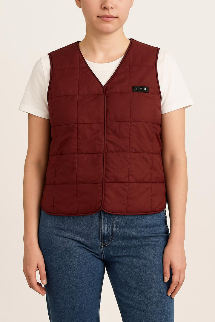 Doudoune Sans Manches Bordeaux - Taille L/40 de la marque IKKS | PARAD59153 - Vendu par Paradigme - Image 1