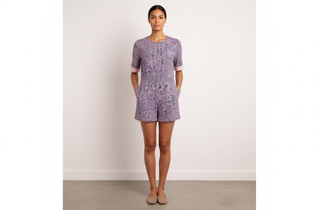 Combishort Violette et Rose - Taille L/40