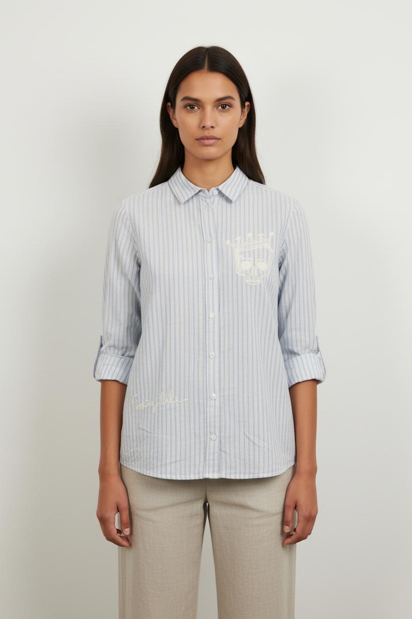 Chemise Rayée Bleue et Blanche - Taille M/38