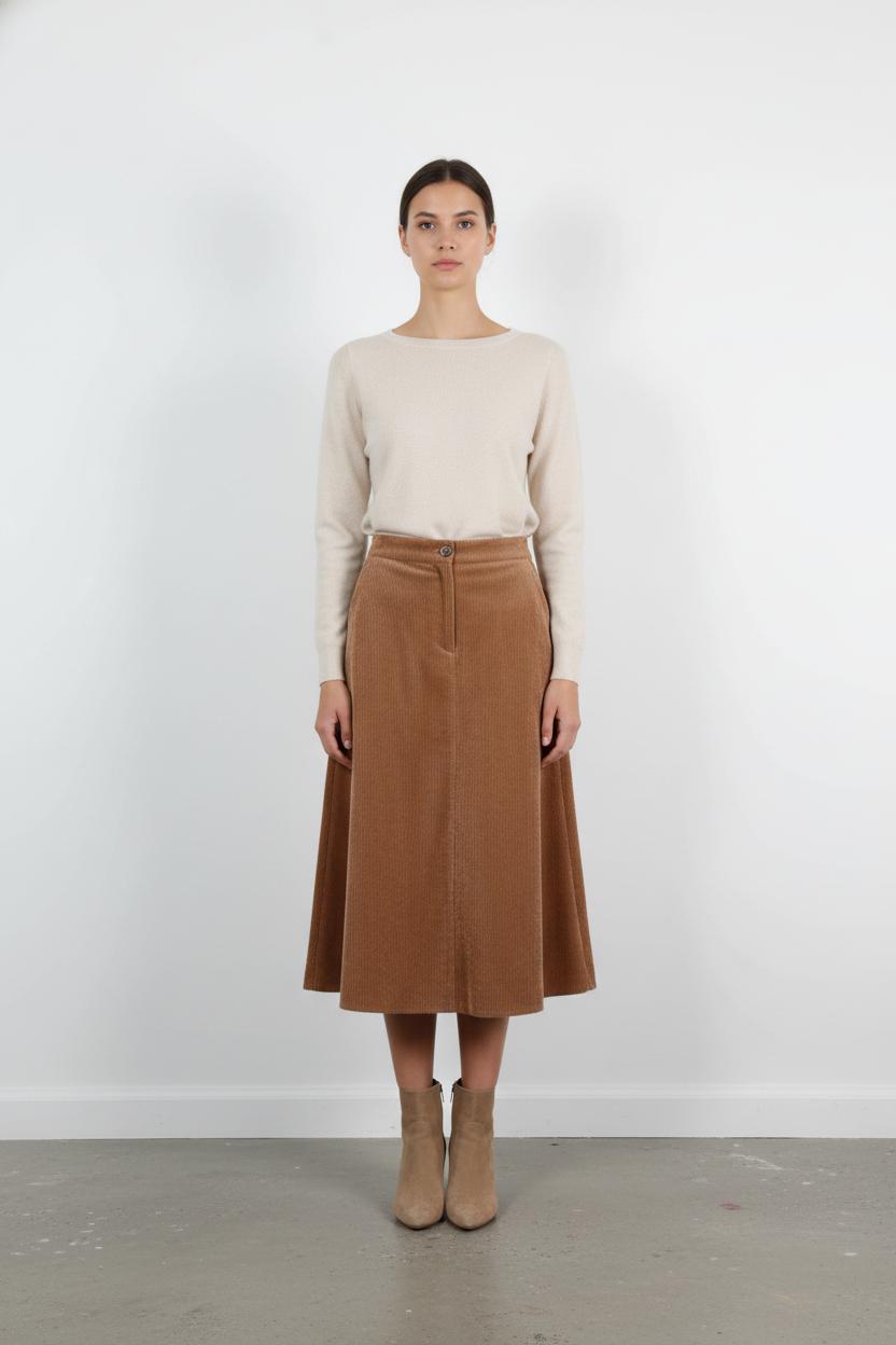 Jupe Midi Marron - Taille S/36