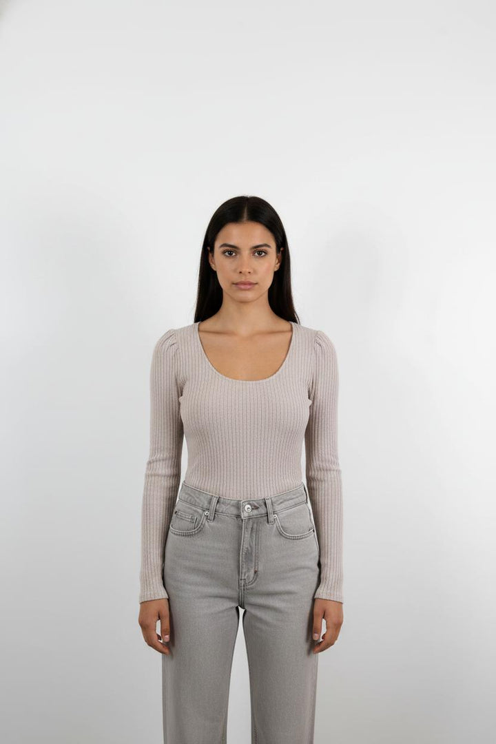 Tee-shirt Manche Longue Beige - Taille M/38