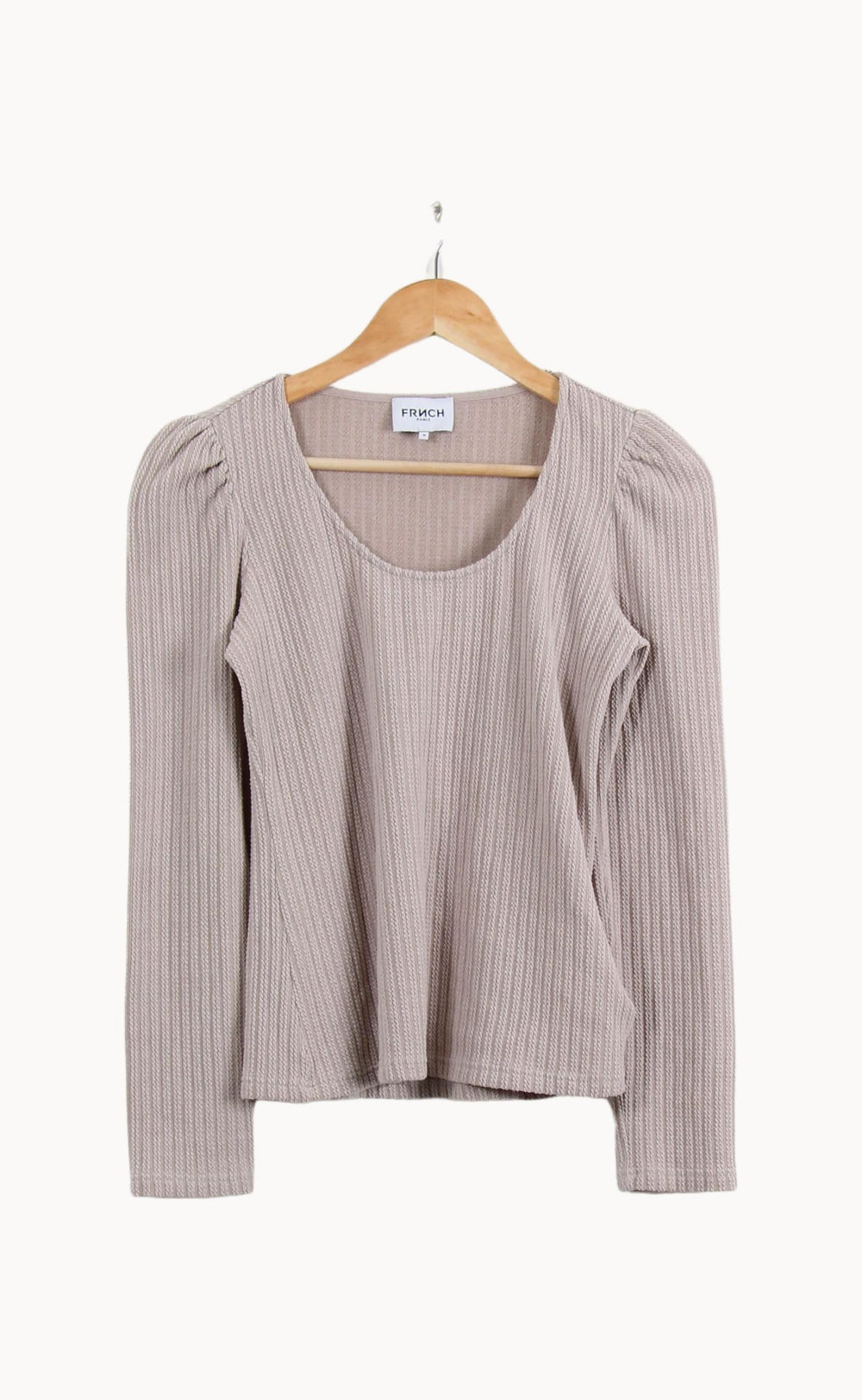 Tee-shirt Manche Longue Beige - Taille M/38 de la marque FRNCH | PARAD59193 - Vendu par Paradigme - Image 2