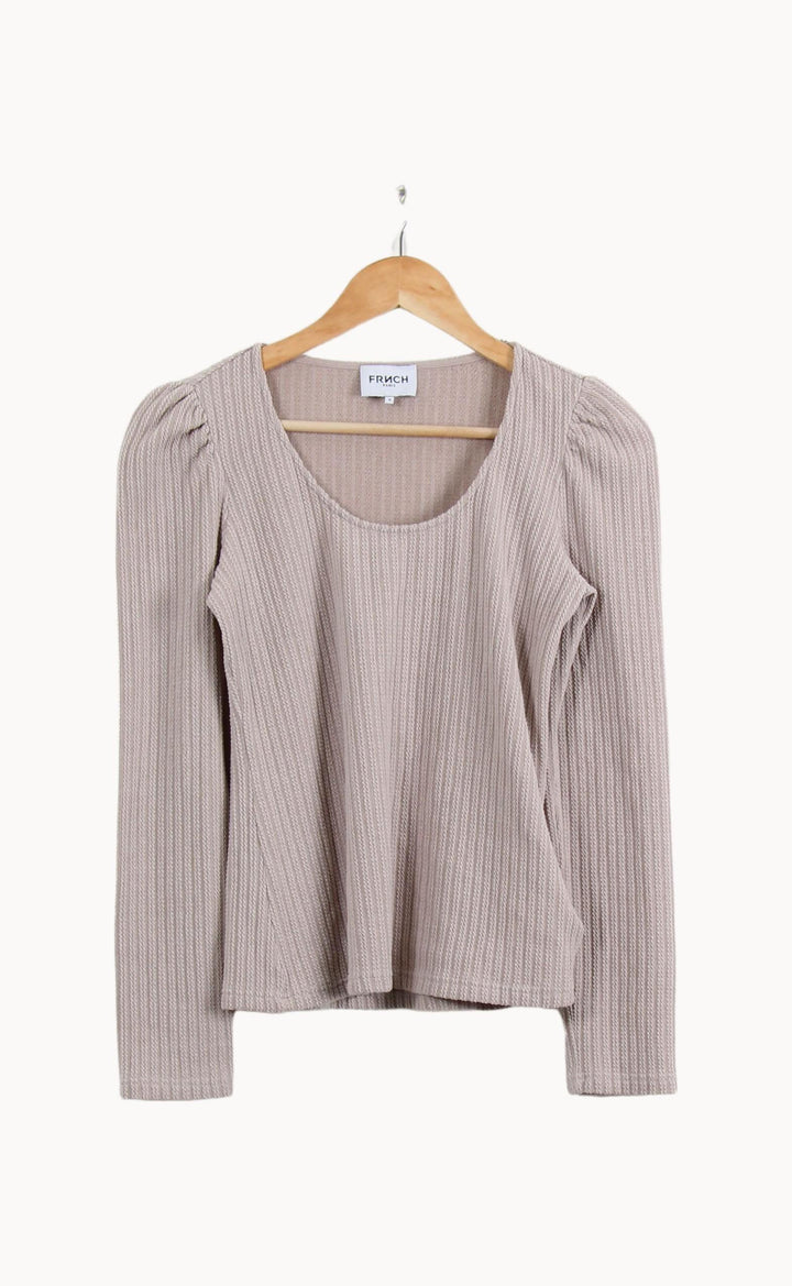 Tee-shirt Manche Longue Beige - Taille M/38 de la marque FRNCH | PARAD59193 - Vendu par Paradigme - Image 2