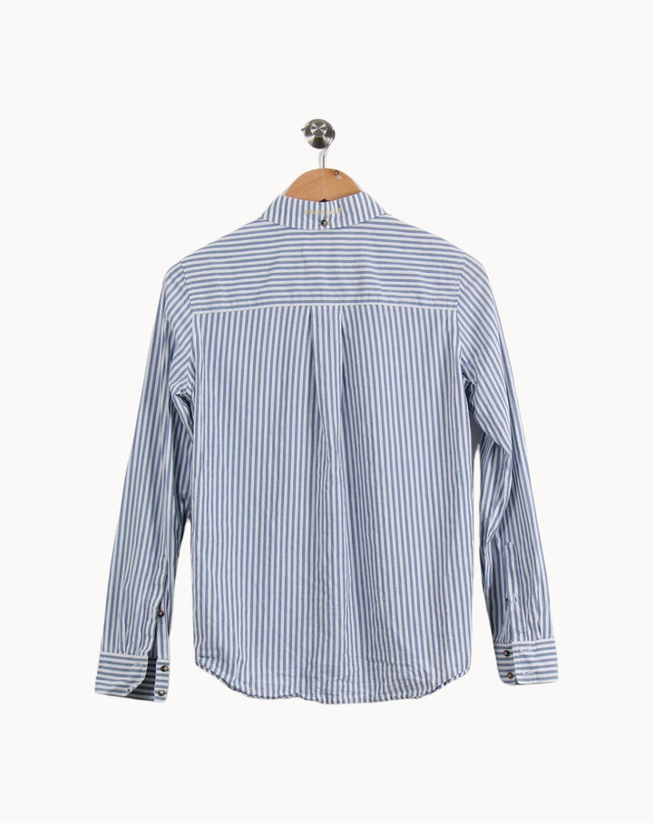 Chemise Rayée Bleue et Blanche - Taille M/38 de la marque Mister K | PARAD59201 - Vendu par Paradigme - Image 4