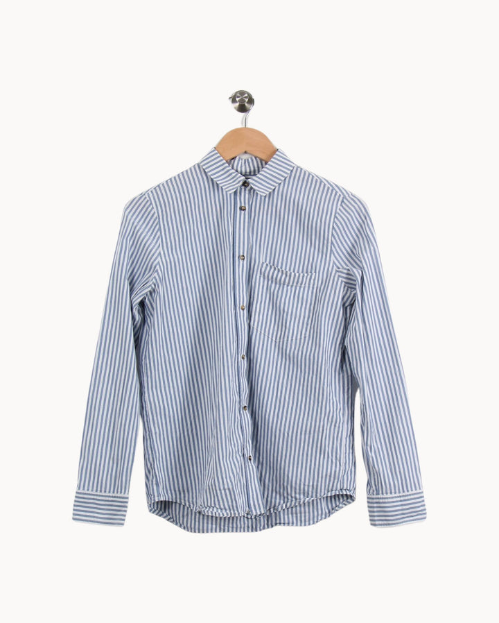 Chemise Rayée Bleue et Blanche - Taille M/38 de la marque Mister K | PARAD59201 - Vendu par Paradigme - Image 2