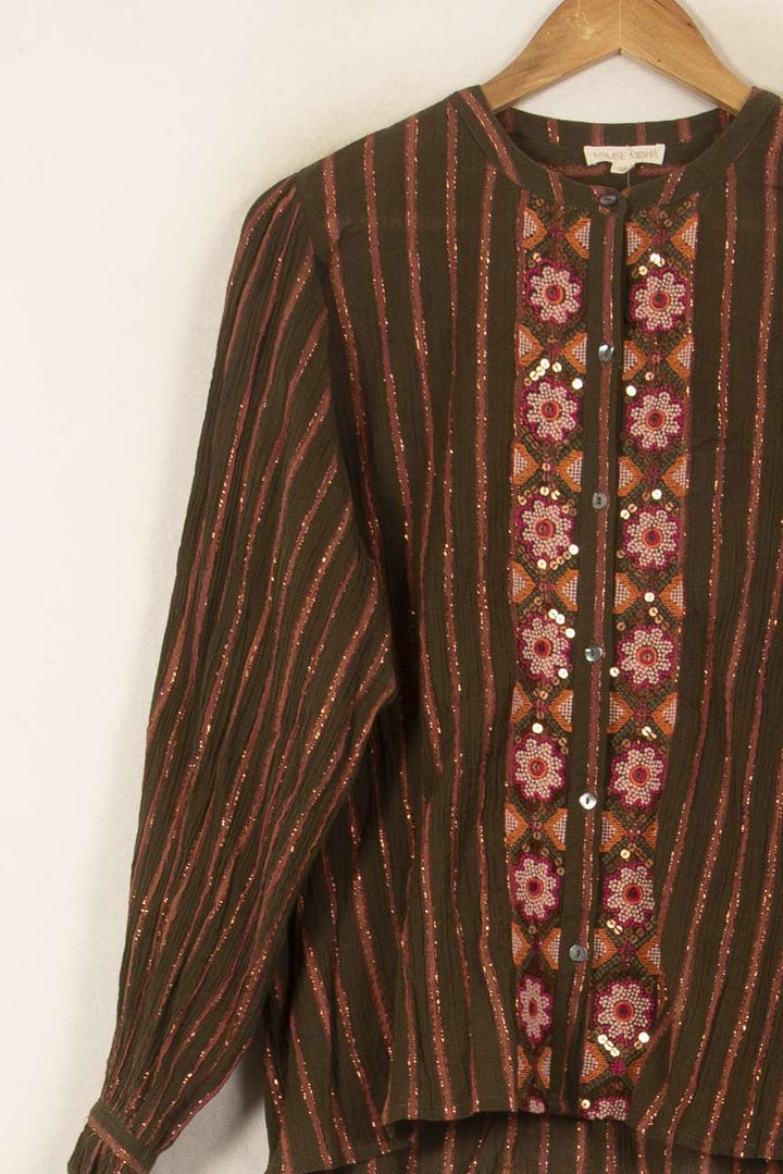 Blouse Marron et Rose - Taille S/36 de la marque Louise Misha | PARAD59217 - Vendu par Paradigme - Image 3