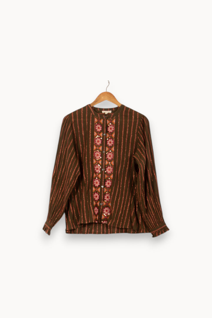 Blouse Marron et Rose - Taille S/36 de la marque Louise Misha | PARAD59217 - Vendu par Paradigme - Image 2