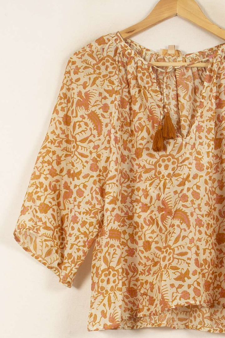 Blouse Écrue et Orange - Taille S/36 de la marque Louise Misha | PARAD59220 - Vendu par Paradigme - Image 3
