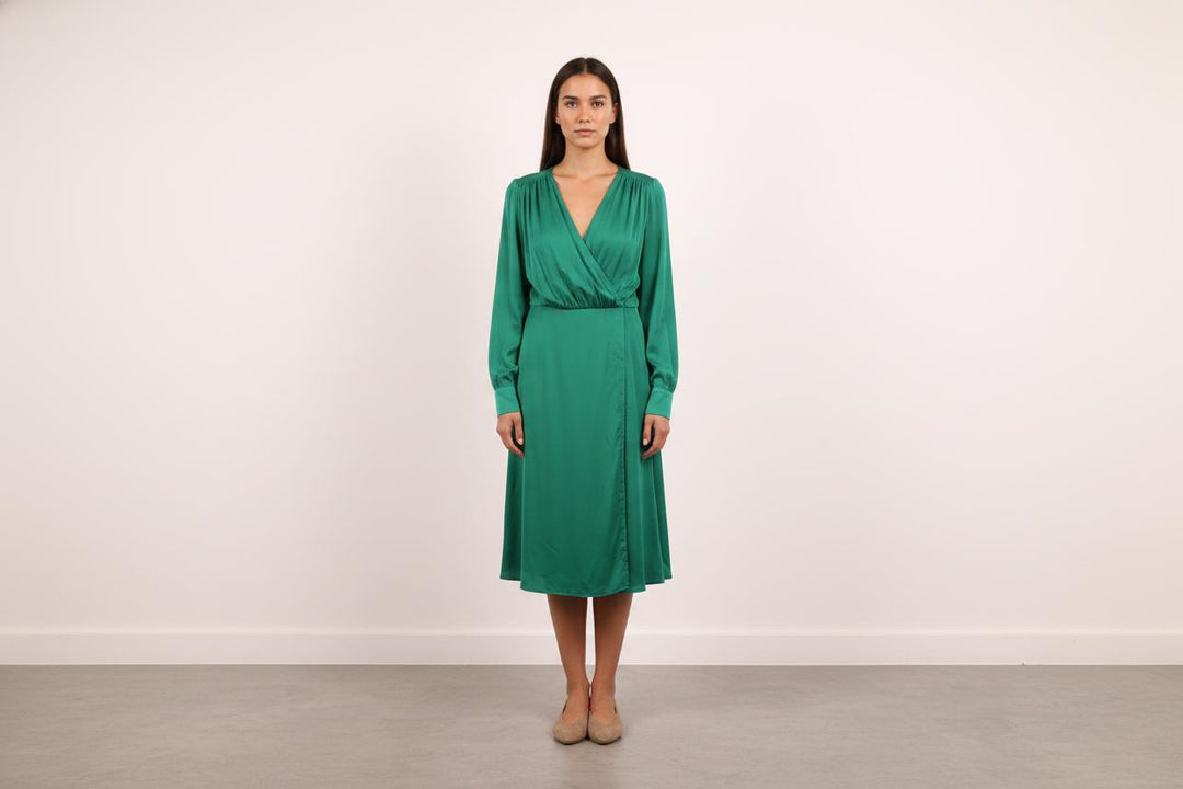 Robe Portefeuille Verte - Taille XS/34