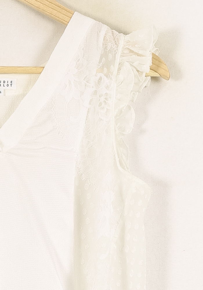 Blouse Blanche - Taille S/36 de la marque Claudie Pierlot | PARAD59258 - Vendu par Paradigme - Image 3