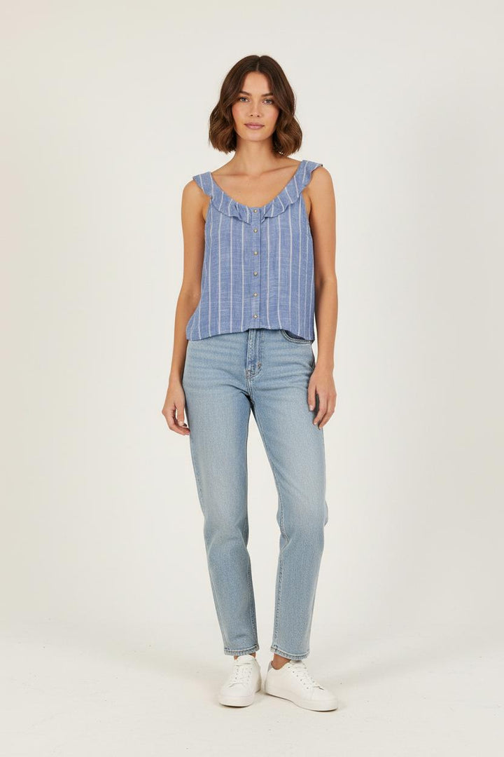 Débardeur Bleu et Blanc - Taille XS/34 de la marque Sézane | PARAD59259 - Vendu par Paradigme - Image 1