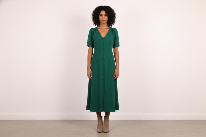 Robe Boutonnée Verte - Taille XS/34
