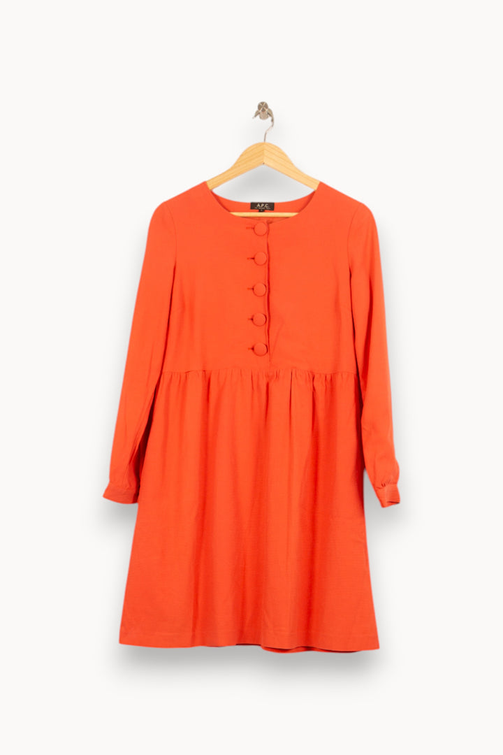 Robe Midi Rouge - Taille S/36 de la marque A.P.C. | PARAD59279 - Vendu par Paradigme - Image 4