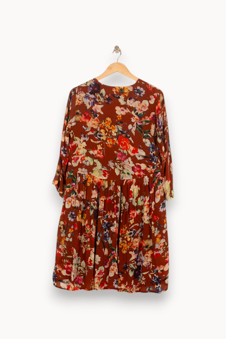 Robe Midi Fleurie Marron - Taille M/38 de la marque Essentiel Antwerp | PARAD59281 - Vendu par Paradigme - Image 4