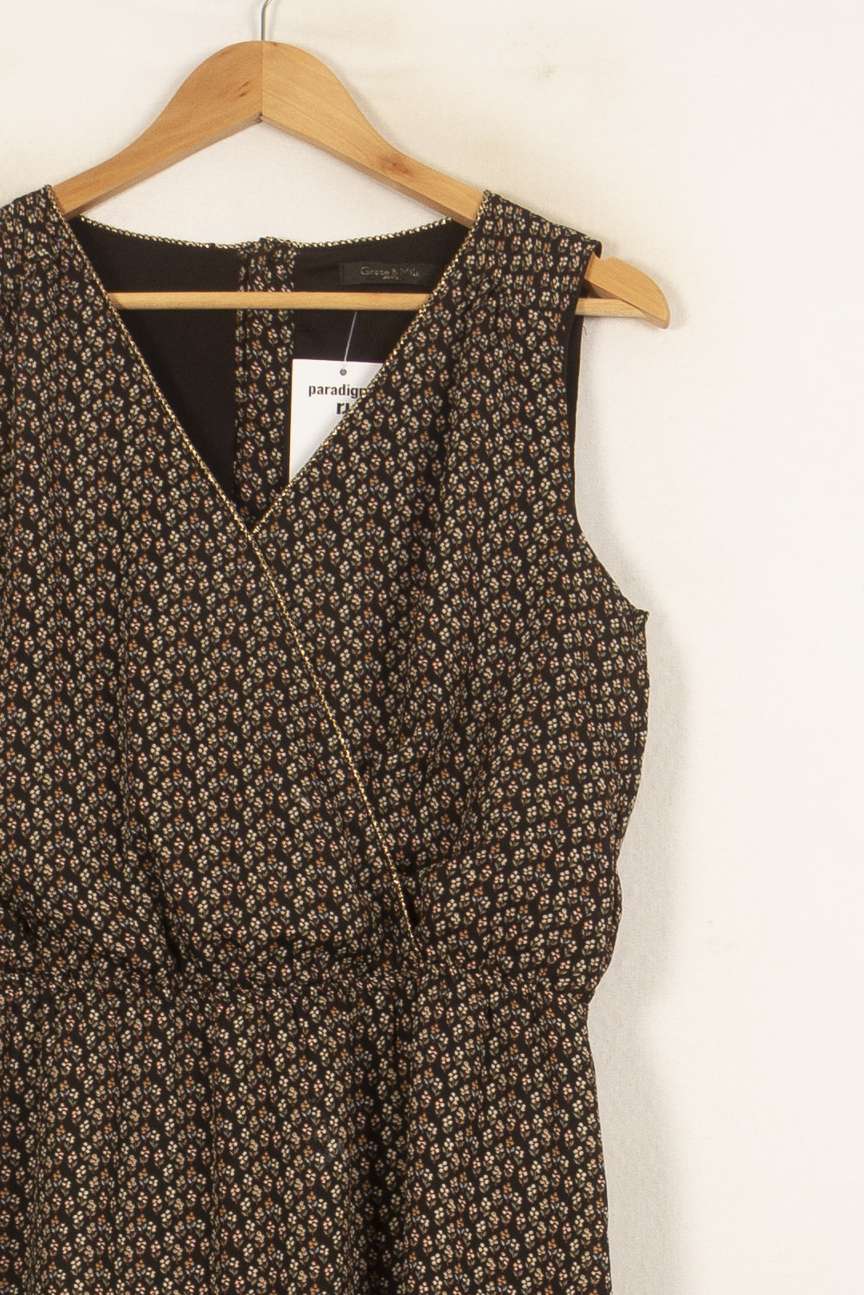 Robe Cache-Cœur Noire et Marron - Taille L/40 de la marque Grace & Mila | PARAD59284 - Vendu par Paradigme - Image 3