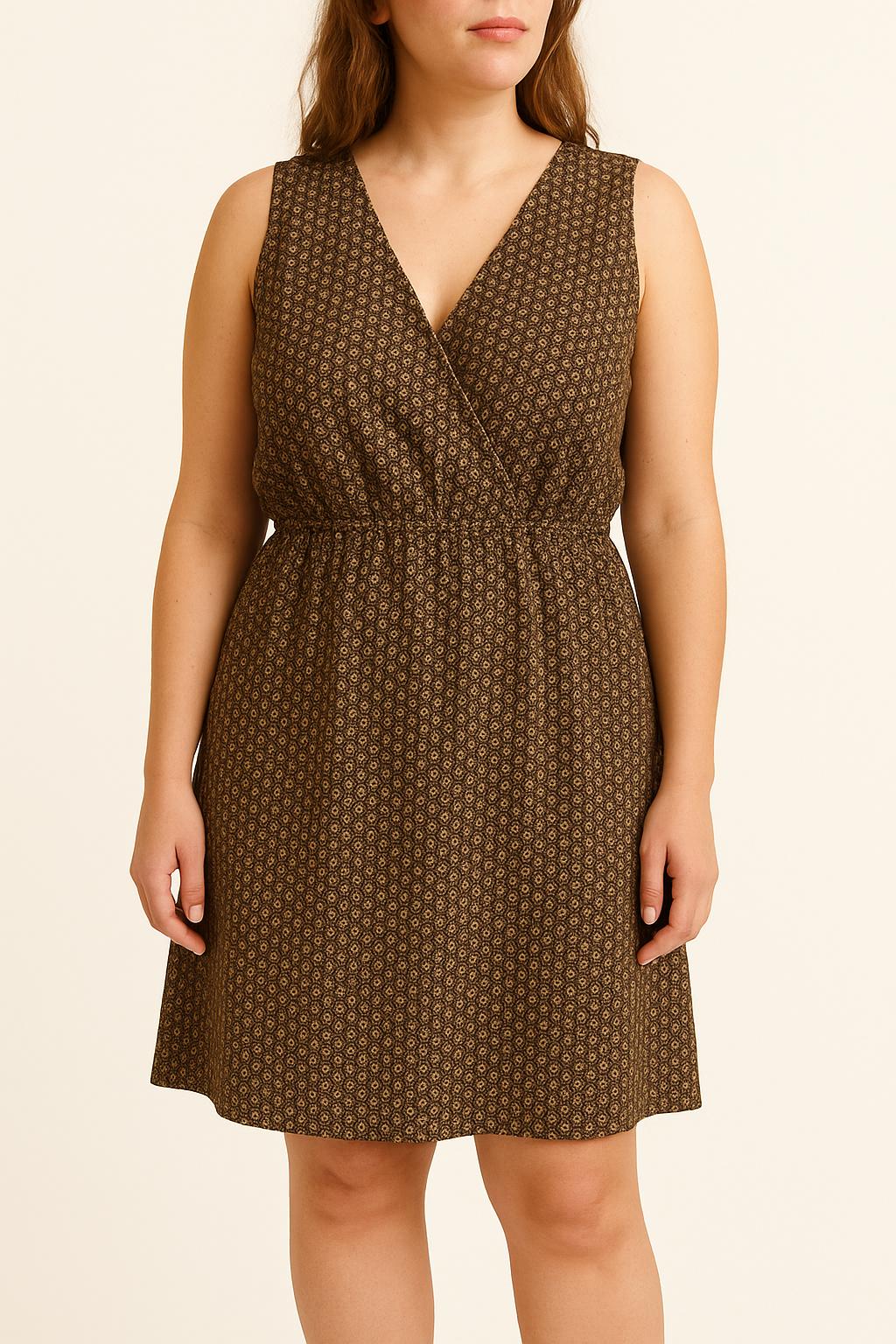 Robe Cache-Cœur Noire et Marron - Taille L/40 de la marque Grace & Mila | PARAD59284 - Vendu par Paradigme - Image 1