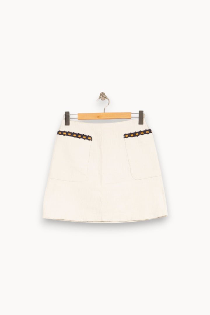 Jupe Courte Blanche - Taille M/38 de la marque Tara Jarmon | PARAD59296 - Vendu par Paradigme - Image 4