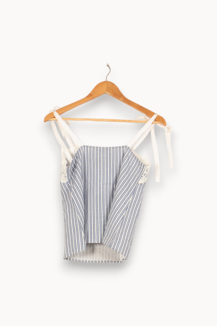 Débardeur Bleu et Blanc - Taille S/36 de la marque Claudie Pierlot | PARAD59307 - Vendu par Paradigme - Image 3