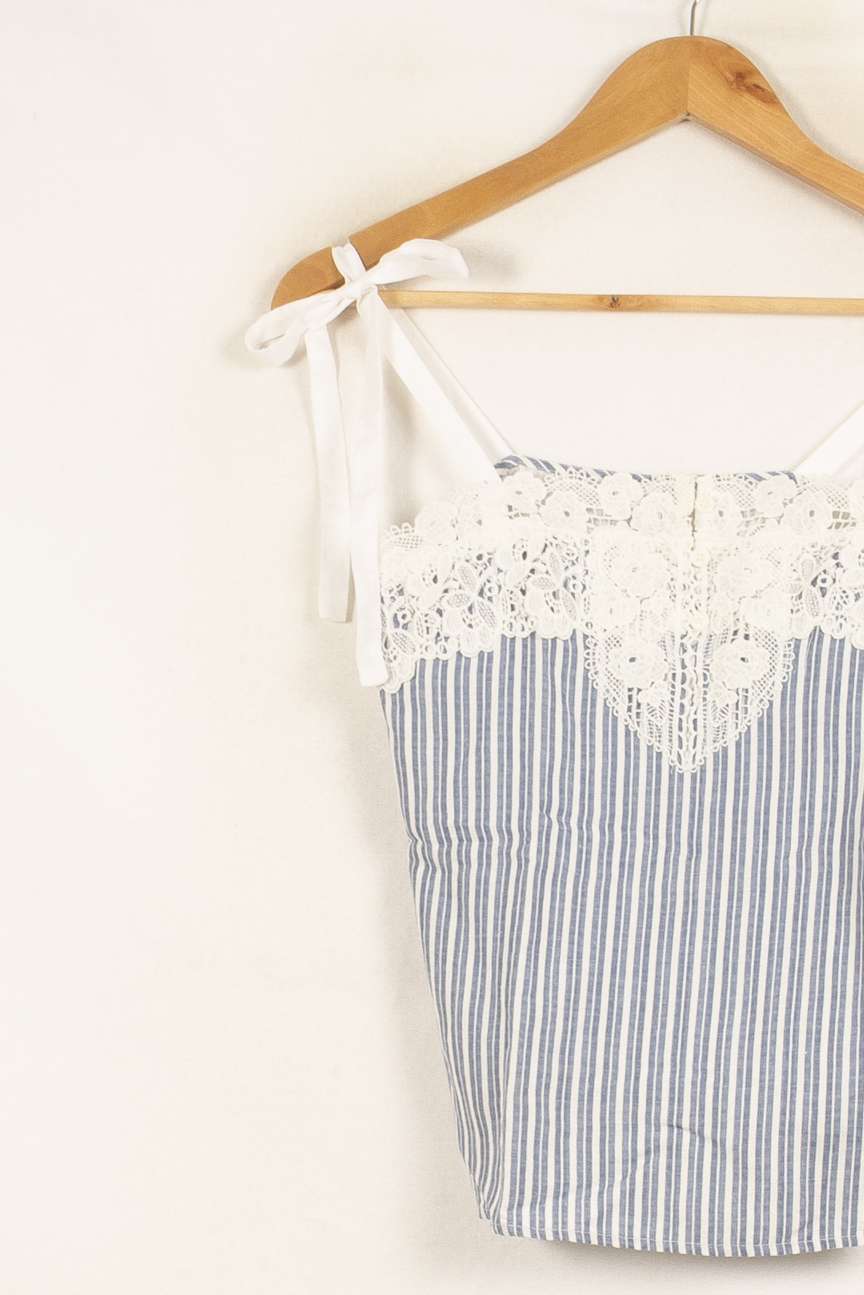 Débardeur Bleu et Blanc - Taille S/36 de la marque Claudie Pierlot | PARAD59307 - Vendu par Paradigme - Image 2