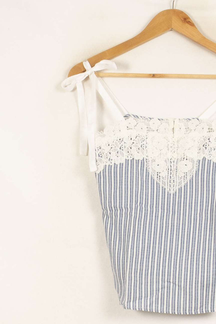 Débardeur Bleu et Blanc - Taille S/36 de la marque Claudie Pierlot | PARAD59307 - Vendu par Paradigme - Image 2