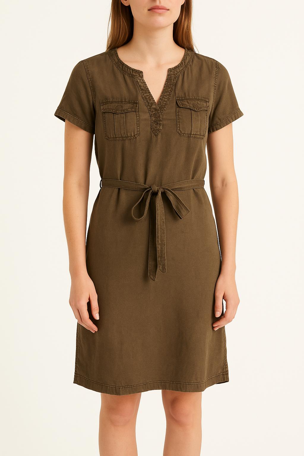 Robe Ceinturée Marron - Taille XS/34 de la marque IKKS | PARAD59312 - Vendu par Paradigme - Image 1