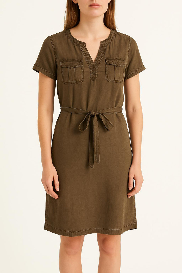 Robe Ceinturée Marron - Taille XS/34 de la marque IKKS | PARAD59312 - Vendu par Paradigme - Image 1
